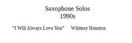 saxophone solos 1990s