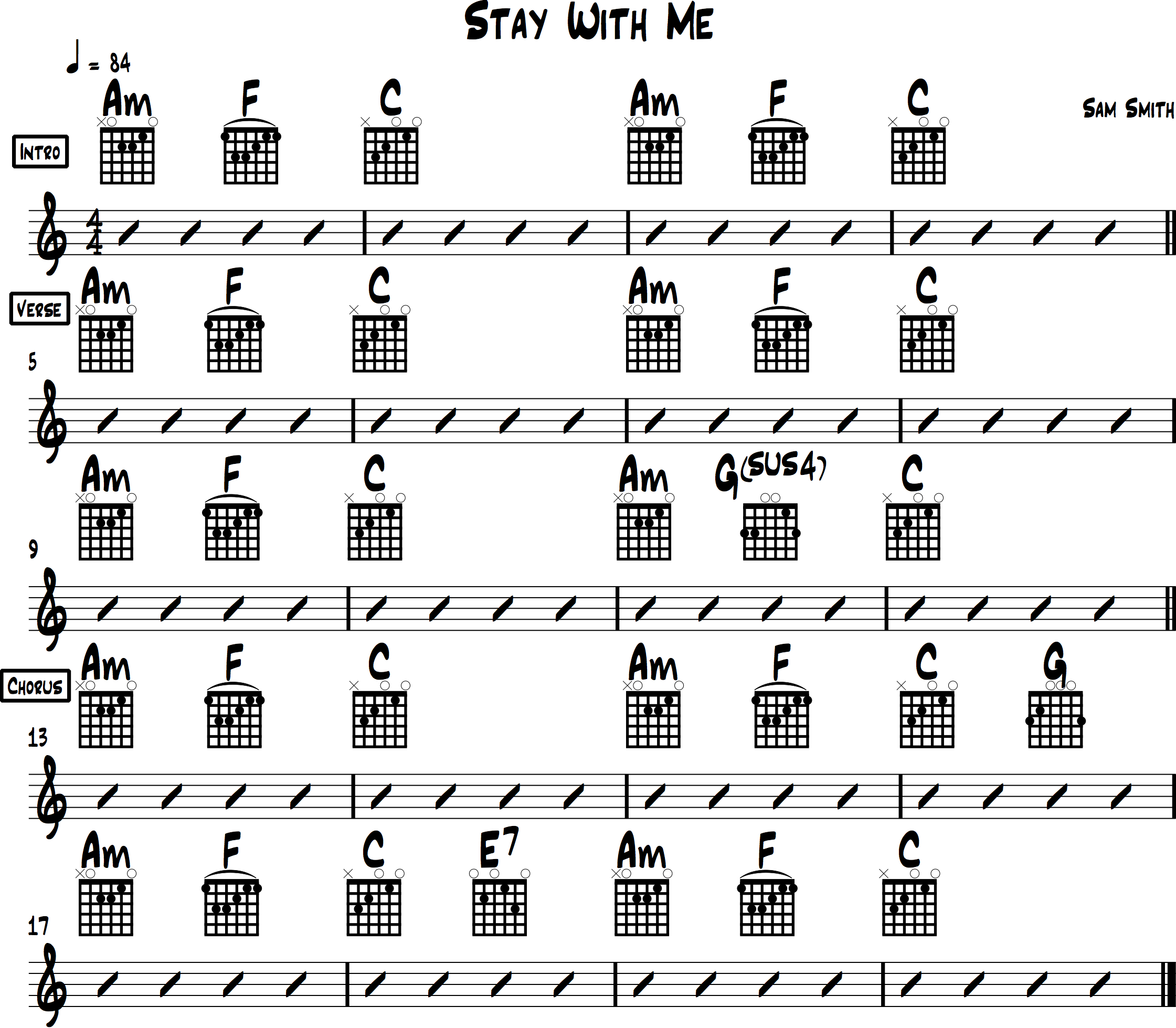 Video - Sam Smith - Stay With Me (Fingerstyle Guitar Tab-Lesson)